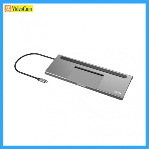 Unitek D1022A  uHUB 11+ 11 合 1 USB-C 乙太網路集線器，配備 MST 三顯示器、100W 供電和雙卡讀卡機 785-2630-P